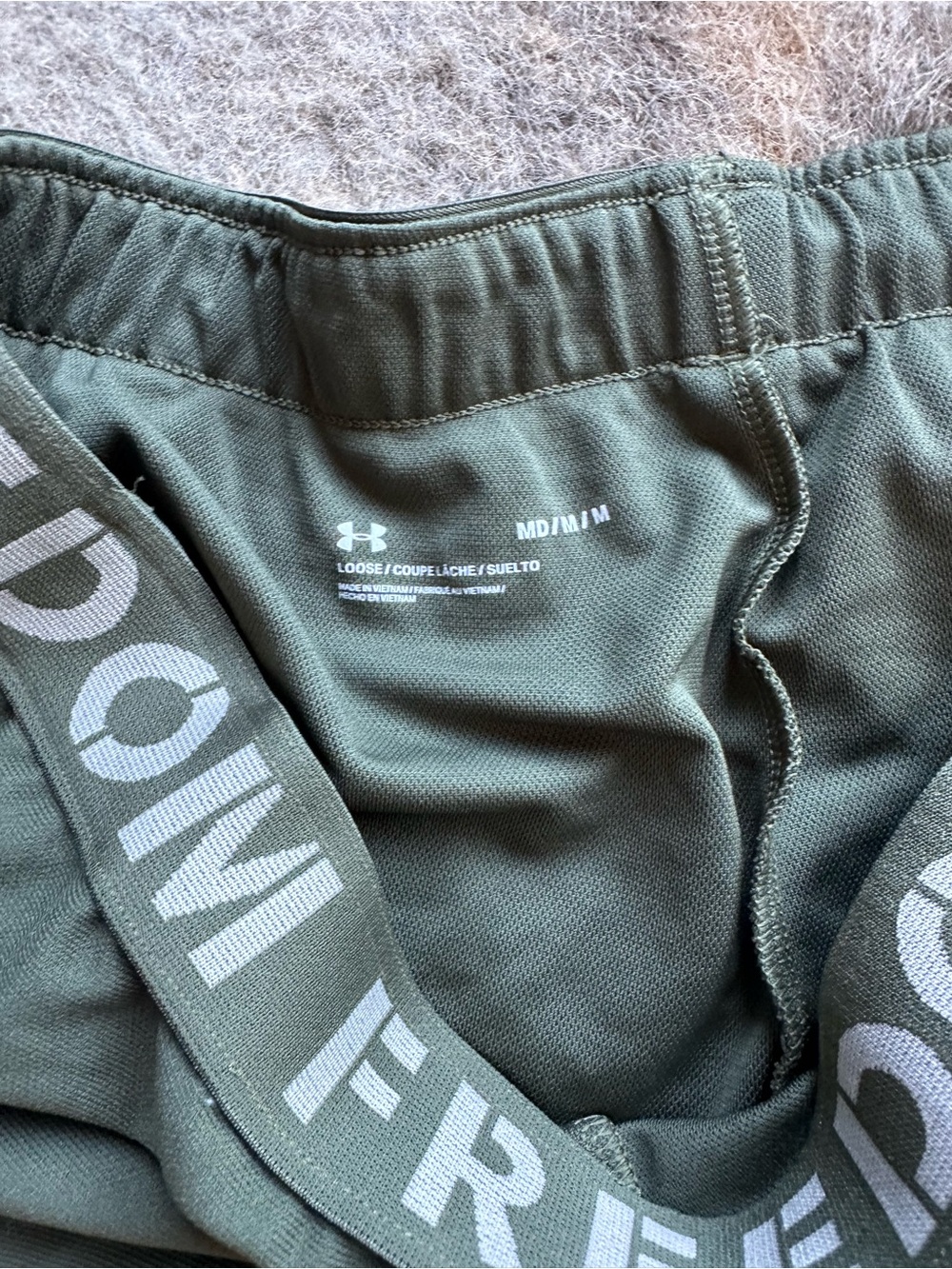 Under Armour Women's Freedom Olive Green Athletic Shorts - Picture 3 of 4